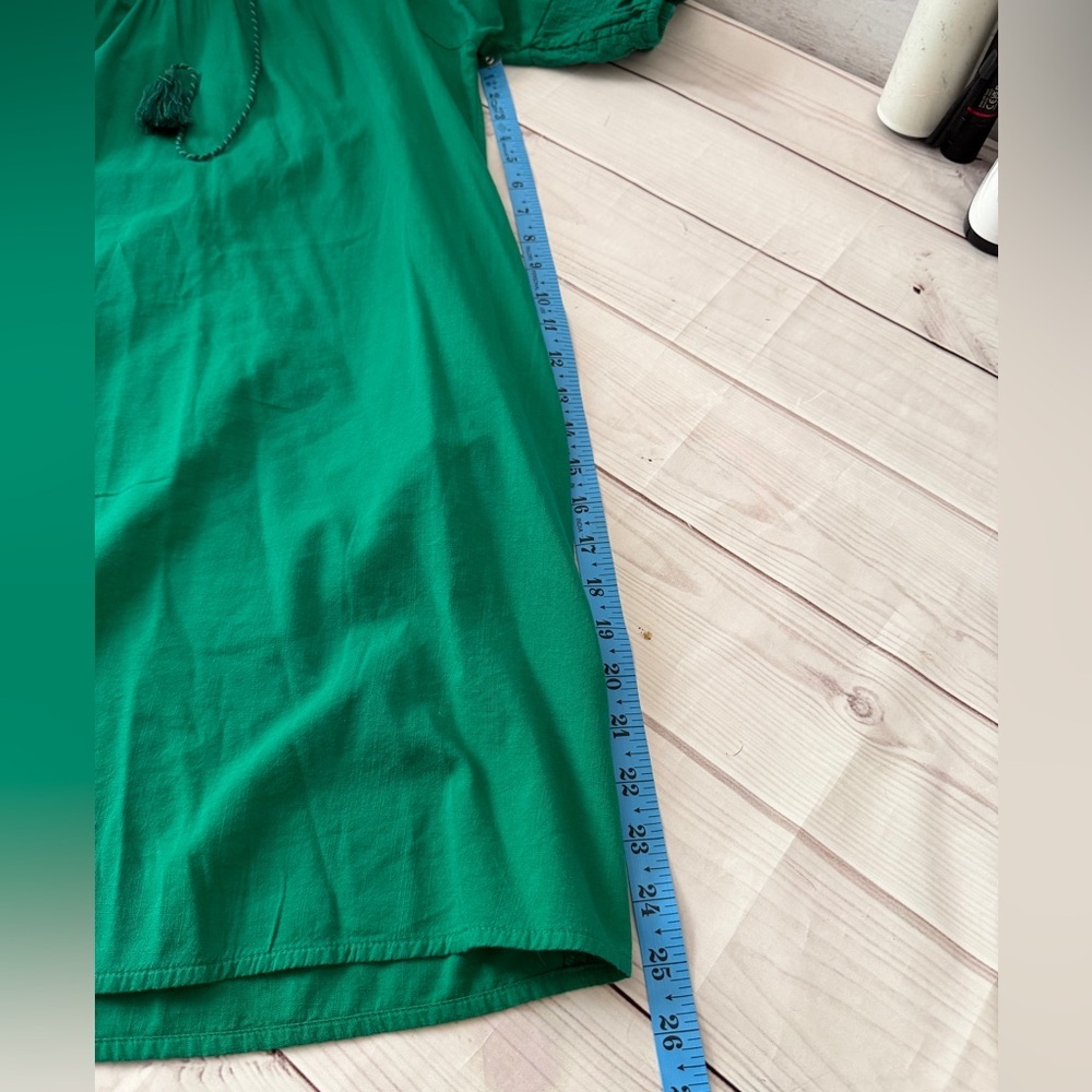 Knox Rose Emerald Green Puff-Sleeve Dress Size Large office Beach Vacation - Picture 6 of 6